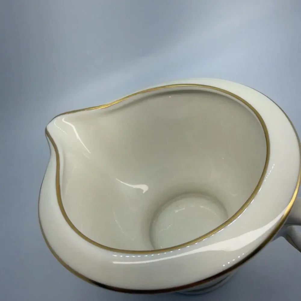 Theodore Haviland New York Apple Blossom Creamer Pitcher Gold Trim USA Made 40s
